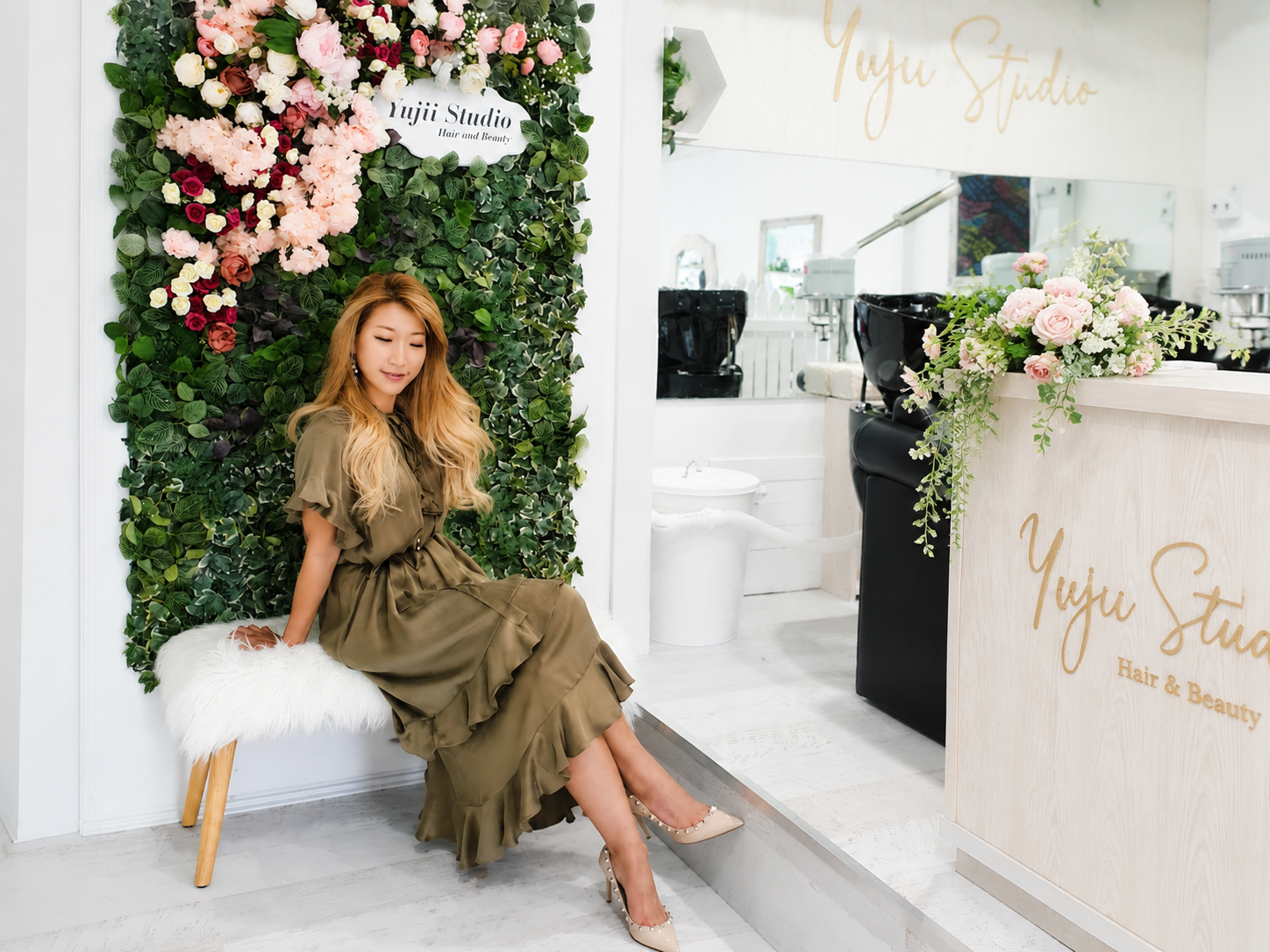 Yujii Studio floral salon wall